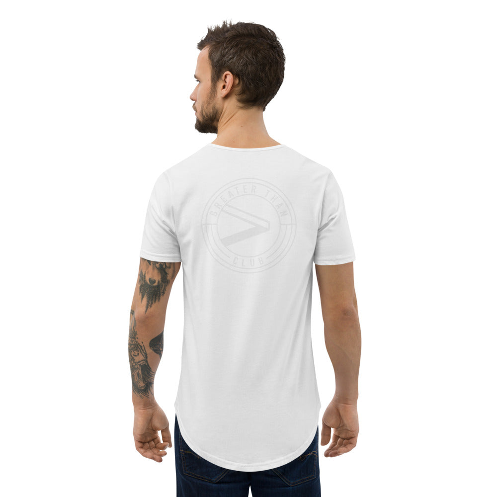 Mens curved hem t hot sale shirt